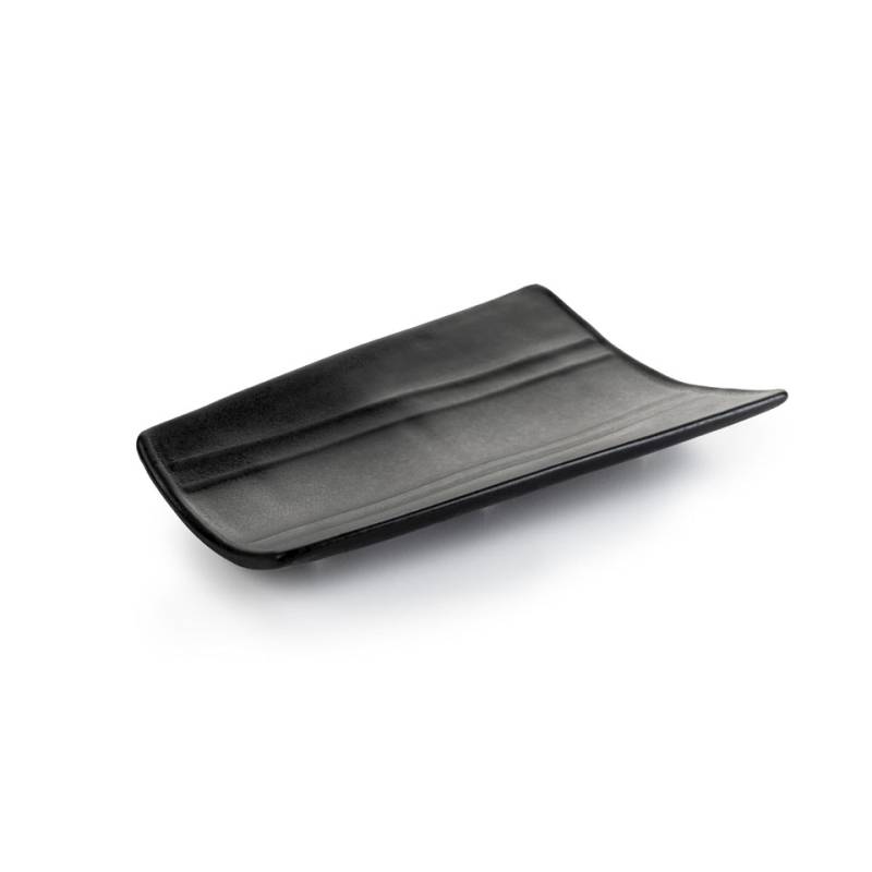 Coppo Mini Assiette en porcelaine noire mate 22x15.5 cm