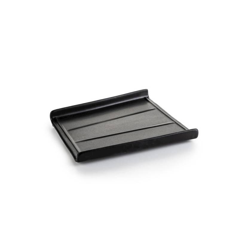 Roma Plato pequeño de porcelana negra mate 19x16 cm
