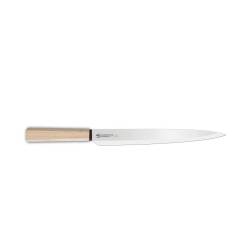 Yanagiba Cuchillo hexagonal de acero inoxidable y madera 24 cm
