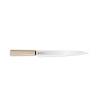 Yanagiba Cuchillo hexagonal de acero inoxidable y madera 24 cm