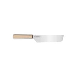 Cuchillo Nakiri hexagonal de acero inoxidable y madera 18 cm
