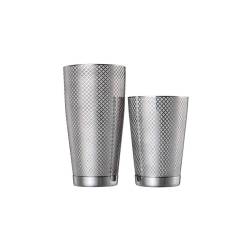 Shaker boston 2 pièces acier inoxydable diamant treillis décoration oz.18/28