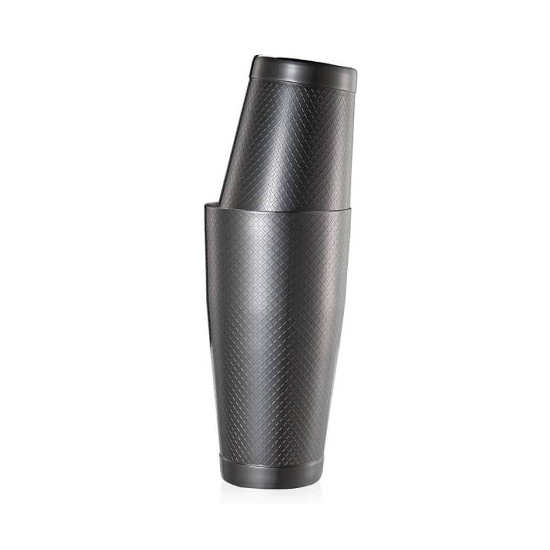 Shaker boston 2 pièces acier inoxydable treillis diamant noir décoration oz.18/28