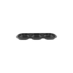 Plateau à entrées 3 compartiments polystyrène noir cm 33,3x11,3x2,3