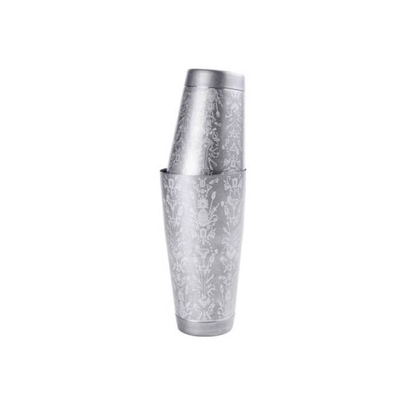 Shaker boston Ronin en acier inoxydable avec décoration gravée cl 57-83