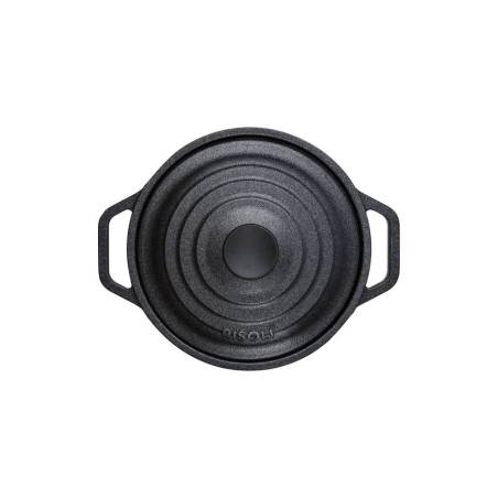 Le Pignatte Risolì Cocotte ronde antiadhésive en aluminium à 2 poignées avec couvercle pour induction 24 cm