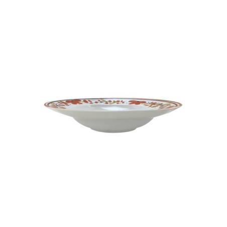 Maritime Sorrento cuenco para pasta de porcelana blanca con flores rojas 26,5 cm