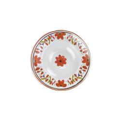 Maritime Sorrento cuenco para pasta de porcelana blanca con flores rojas 26,5 cm