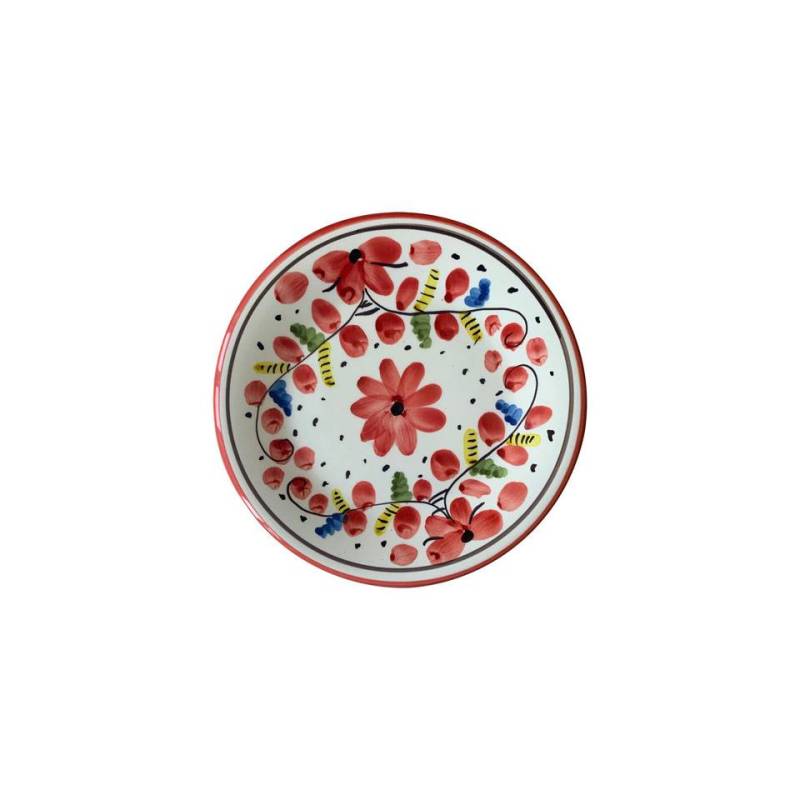 Maritime Sorrento assiette creuse en porcelaine blanche avec fleurs rouges cm 22