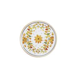Plato bajo de porcelana blanca Venecia Marítima con flores amarillas cm 22