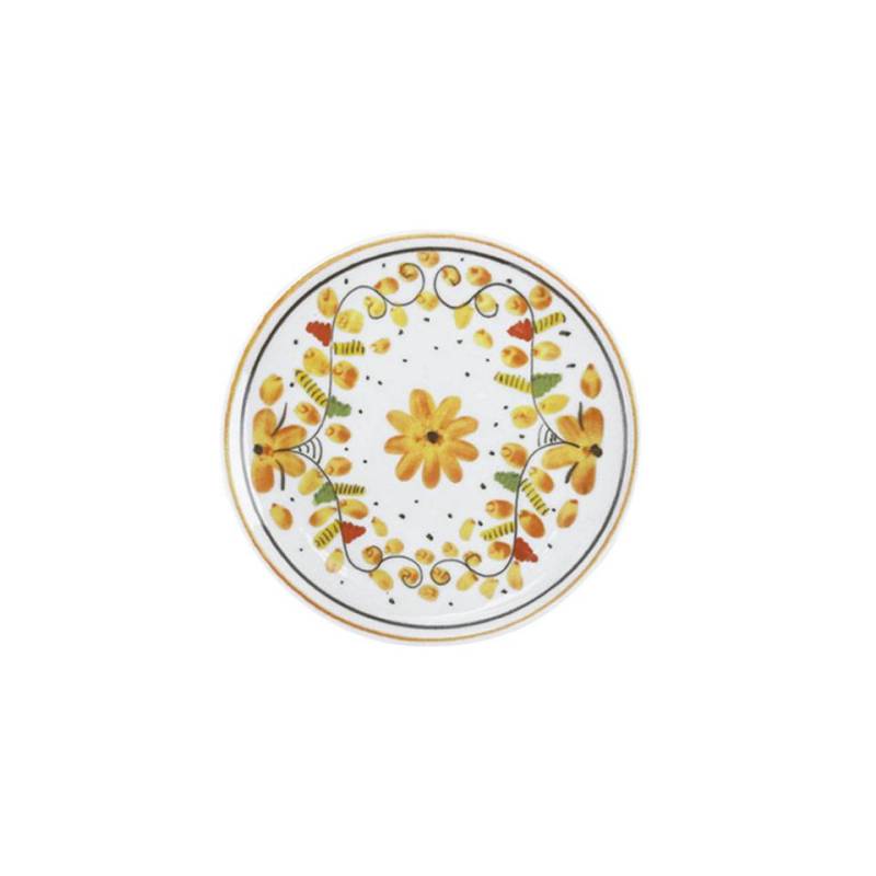 Venise maritime assiette à fond plat en porcelaine blanche avec fleurs jaunes cm 22