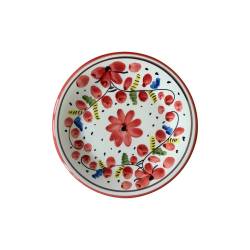 Maritime Sorrento assiette plate en porcelaine blanche avec fleurs rouges 28 cm