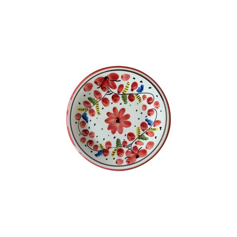 Maritime Sorrento assiette plate en porcelaine blanche avec fleurs rouges cm 21