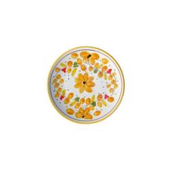Maritime Venezia assiette plate en porcelaine blanche avec fleurs jaunes cm 21