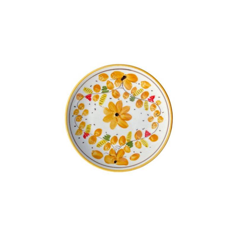 Maritime Venezia assiette plate en porcelaine blanche avec fleurs jaunes cm 21