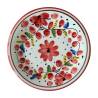 Maritime Sorrento assiette à pizza en porcelaine blanche avec fleurs rouges cm 33
