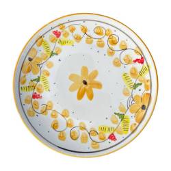 Maritime Venezia plato de porcelana blanca para pizza con flores amarillas cm 33