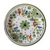 Plat à pizza en porcelaine blanche de Gênes maritime avec fleurs vertes cm 33