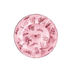 Sonia Pink plato de porcelana blanca y rosa con decoración de mariposas 28 cm