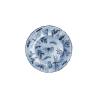 Sonia Blue Assiette plate en porcelaine bleue et blanche avec décor de papillons 22 cm