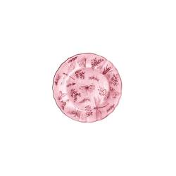 Sonia Pink white and pink porcelain flat plate with butterfly decoration cm 17