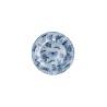 Assiette plate Sonia Blue en porcelaine blanche et bleue avec décor de papillons 17 cm