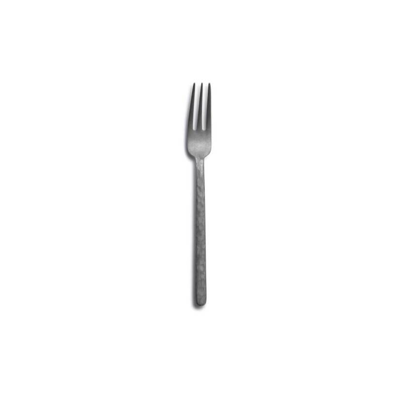 Tenedor de mesa de 3 puntas Kodai martillado acero inoxidable antiguo 16,3 cm