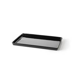 Plateau rectangulaire en porcelaine noire 30x19x2 cm