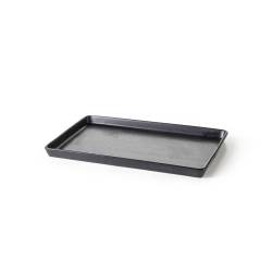 Plateau rectangulaire en porcelaine coulée noire cm 30,5x19,3x2