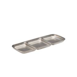 Artemis vintage acier 3 compartiments soucoupe apéritive 22.5x9 cm