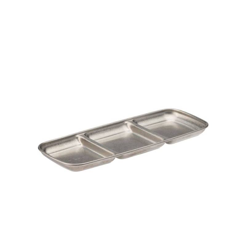 Artemis vintage acier 3 compartiments soucoupe apéritive 22.5x9 cm