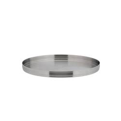 Bandeja redonda nórdica de acero inoxidable cepillado 23 cm