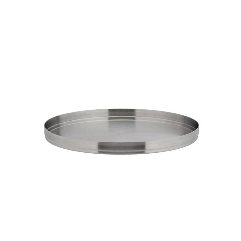 Bandeja redonda nórdica de acero inoxidable cepillado 23 cm