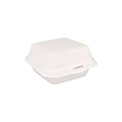 Recipiente para hamburguesas con tapa Bionic bagasse cm 15,2x15x8,4