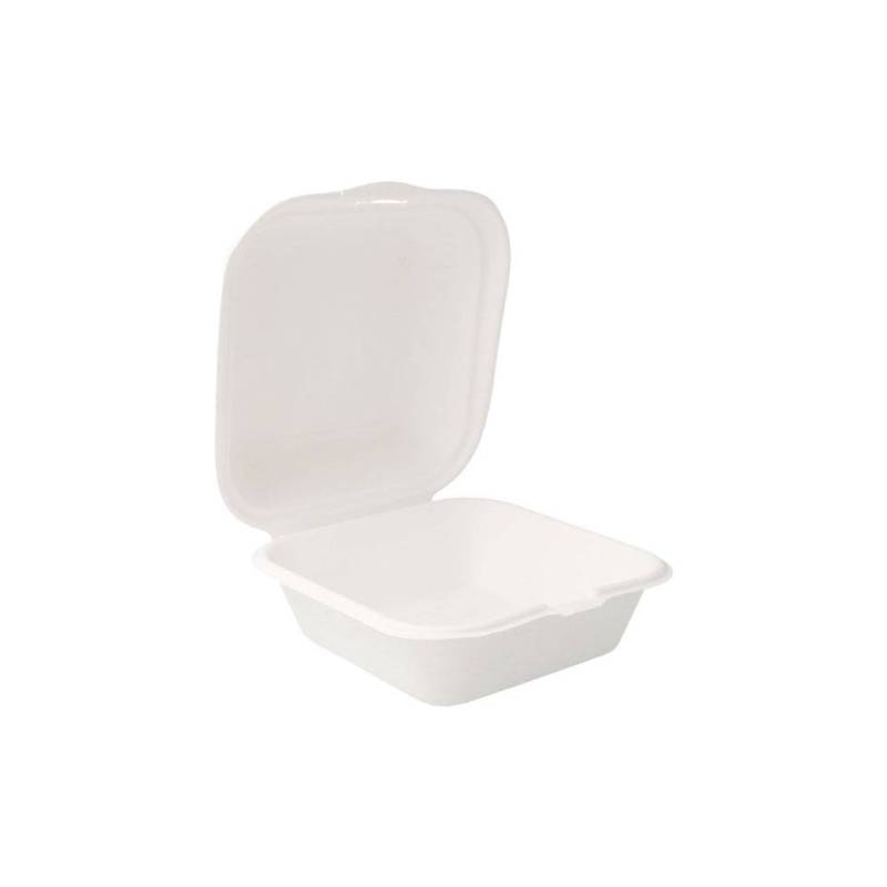Bac à hamburger avec couvercle Bagasse bionique cm 15,2x15x8,4