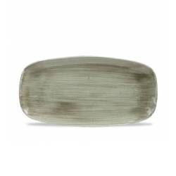 Bandeja de cerámica vitrificada verde bruñida Patina Churchill 29,8x15,3 cm