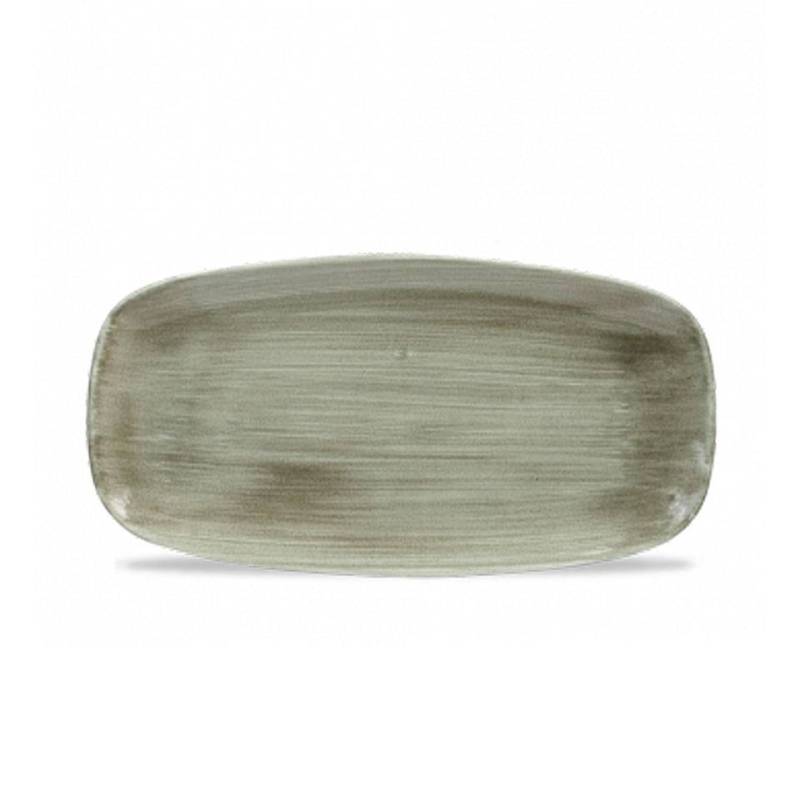 Plateau en céramique vitrifiée vert brûlé Patina Churchill 29,8x15,3 cm
