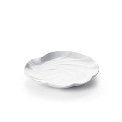 Plato de concha de porcelana blanca 27 cm