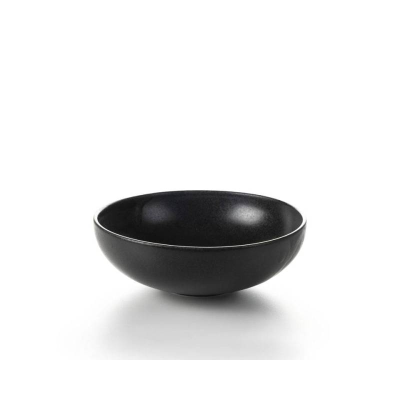 Ensaladera redonda de porcelana negra efecto hierro fundido cm 19
