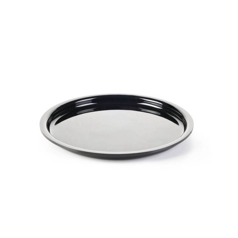 Bandeja pmma redonda negra 25,5 cm