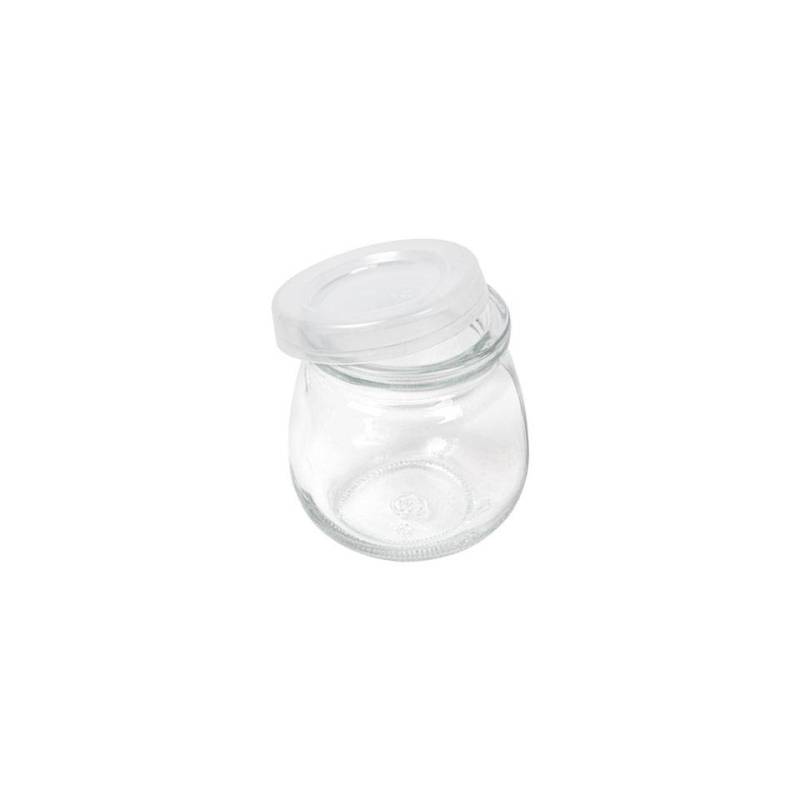 Tarro de cristal mini Waki con tapa de polietileno cl 12