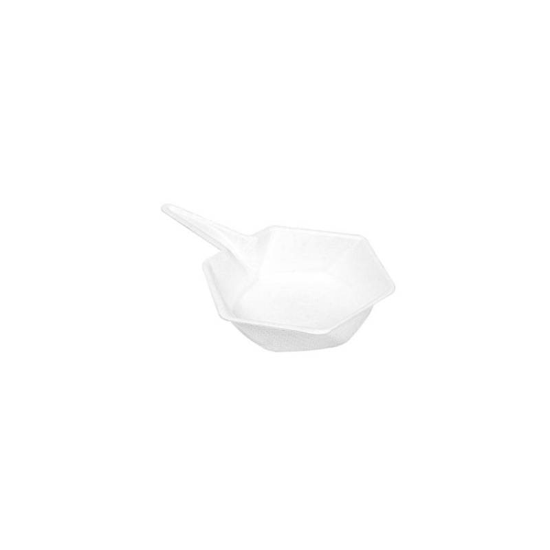 Coupe hexagonale avec manche en bagasse blanche cm 5,5