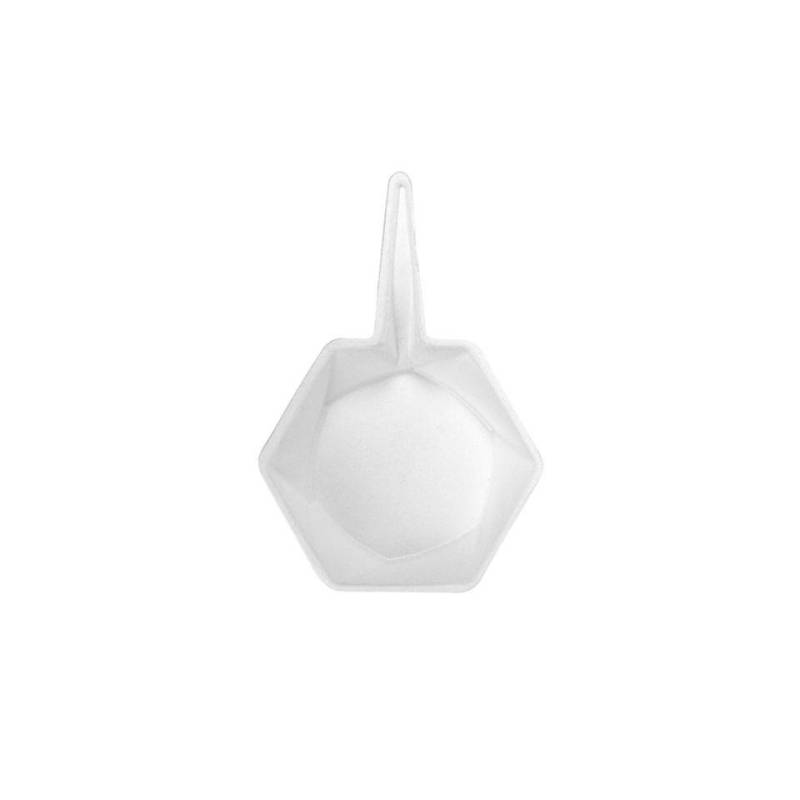 Coupe hexagonale avec manche en bagasse blanche cm 5,5