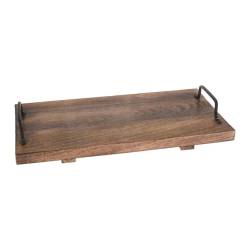 Planche à découper rectangulaire avec manche en bois de manguier bruni 40,5x22,3 cm