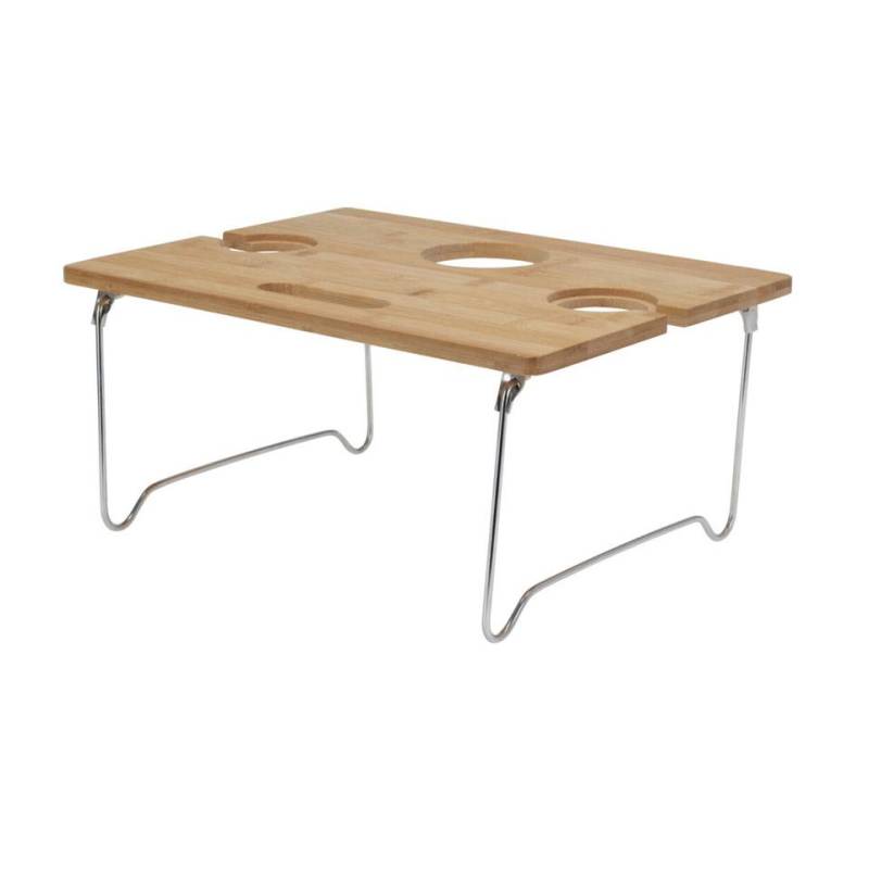 Mesa de centro plegable de madera para copas y vino