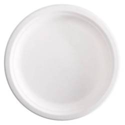 Assiette en bagasse blanche 23 cm