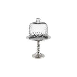Contrahuella de aluminio con cúpula de cristal de estilo vintage 14x22,8 cm