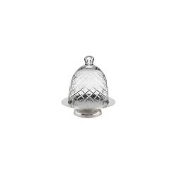 Contrahuella de aluminio con cúpula de cristal de estilo vintage cm 13,5x18,3