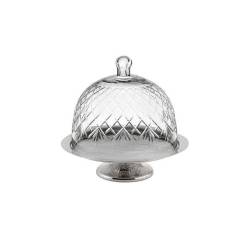 Contrahuella de aluminio con cúpula de cristal de estilo vintage 26x25 cm