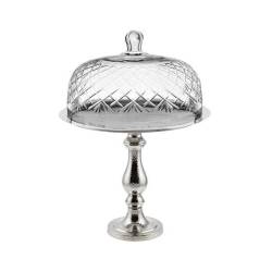 Contrahuella de aluminio con cúpula de cristal de estilo vintage 32x44 cm